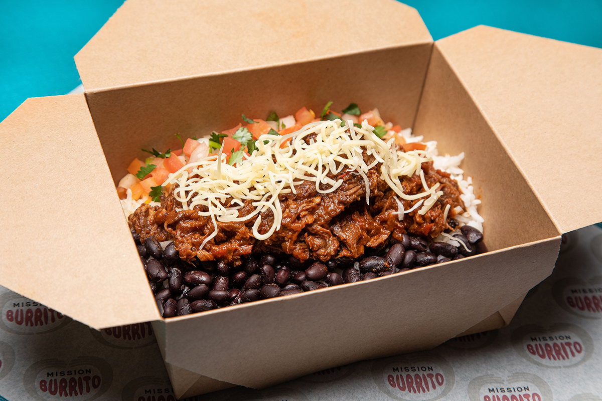 Mission Burrito Ancho Beef rice box