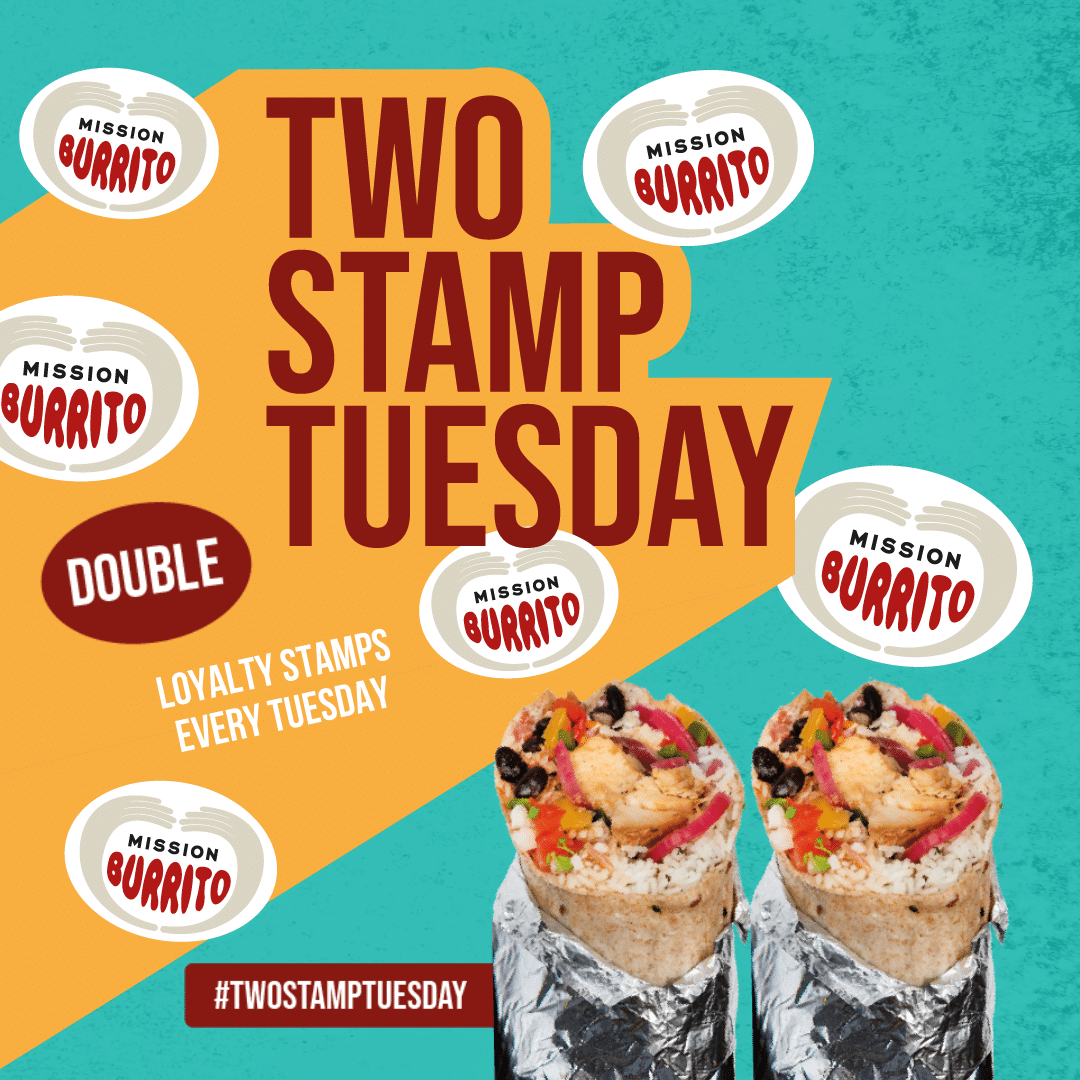 Double loyalty stamps every Tuesday