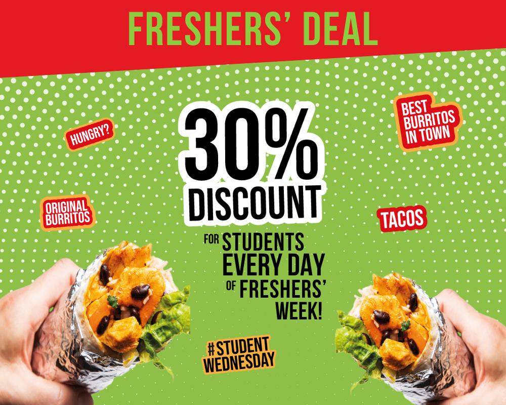 Freshers' Week Deal on Burritos