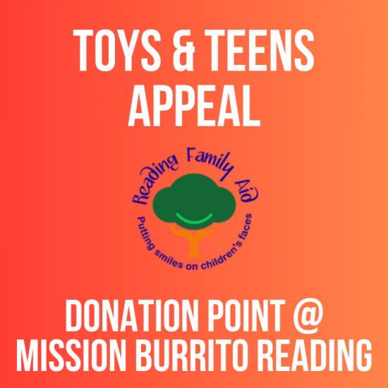 Toys and Teens Reading Chistmas Appeal